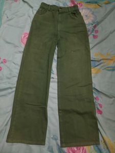 Stylish Wide Leg Green Pants