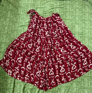 Boho Red & White Pattern skirt/pant