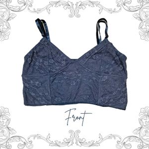 Blue Lace Corset Bralette Top/ Bra