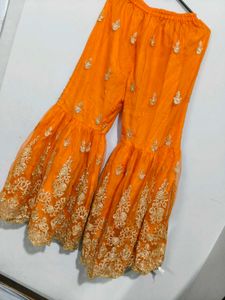 Embellished Orange Kurta and gharara