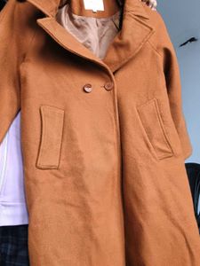 Orange Wool Blend Overcoat