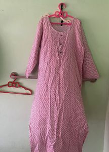 Pink Zigzag Print Kurta