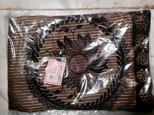 Unused Floral Sofa Cover | Brown | 1 Pc