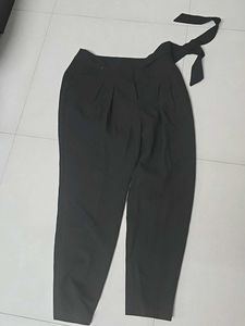 Branded Black High-Waisted Korean Pant