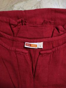 Maroon Khadi Textured Kurta
