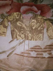 Elegant Golden Blouse for Sarees