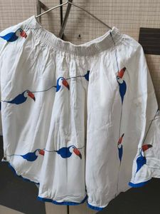 White Short WoodPecker Skirt