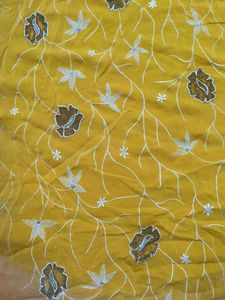 Vintage Pure Crepe saree Yellow &amp; Orange Embroider