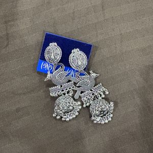 Intricate Peacock Design Earrings