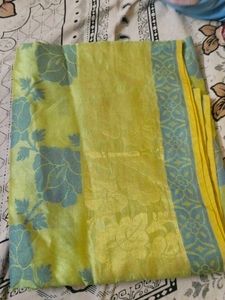 Yellow Saree with Floral Print