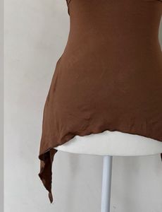 Brown Tube Top with Ring Detail✨
