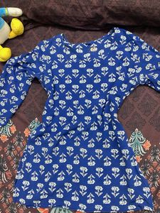 Blue Floral Print Kurta