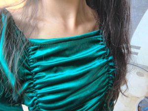 Teal Ruched Party Dress