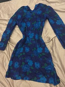 y2k Vintage Blue Floral kurti