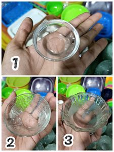 3 Clear Glass Serving Bowls