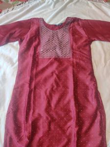 Maroon Sequined Kurta