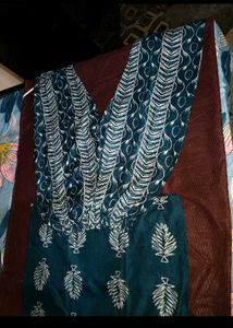 Teal Printed Kurta set