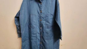 Blue denim shirt dress
