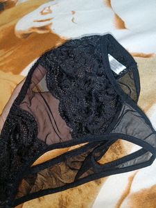 Women Black Net Panty