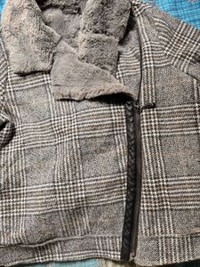 Stylish Plaid Lined Jacket