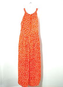Orange Floral Dresses (Women's)