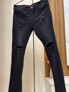Men's Black Ripped Jeans