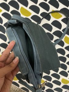 Stylish Blue Suede Crossbody Bag