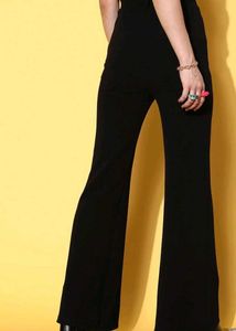 Black High- Rise Bootcut Trouser