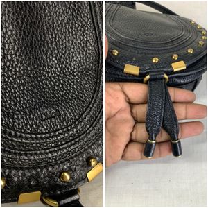 Authentic Chloe Small Marcie Studded Saddle Bag