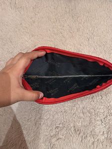 Lip shape Crocodile Print pouch
