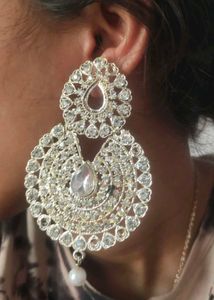 Elegant Chandbali Earrings &amp; Maang Tikka Set ✨