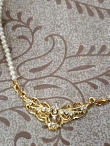 Pearl Necklace with 22 carat Gold plating