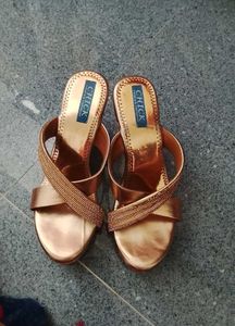 Elegant Rose Gold Embellished Heels