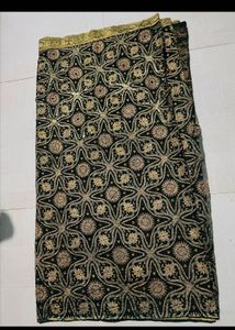 Stunning Emerald Green Embroidered Saree