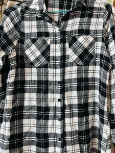 Black &amp; White Plaid Shirt