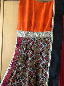Vibrant Orange &amp; Red salwar set