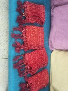 Vibrant Red Bandhani Dupatta (4 nos.)