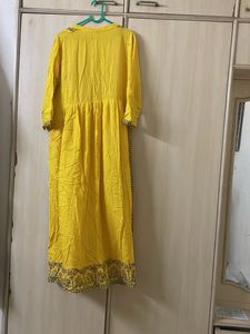 Vibrant Yellow Embroidered Kurta
