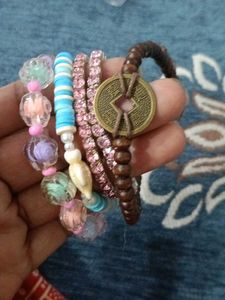 Boho Woven Bracelets with Tassels &amp; Chain combo of