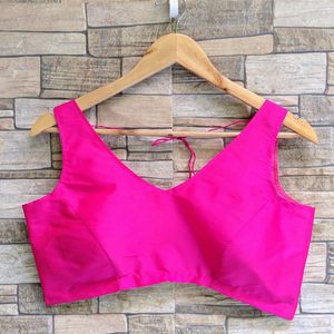 V-Neck Sleeveless Pink Blouse fix price