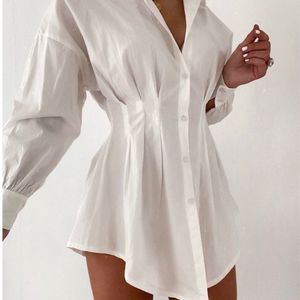 Chic White Button-Down Shirt Dress