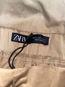 Zara Cargo Pants In Satin Finish