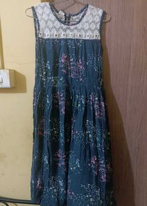 Price🔽Grey Multicolour Flare Frock