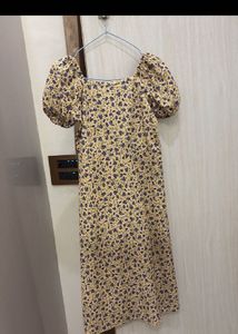 Floral Print Midi Dress with Slit