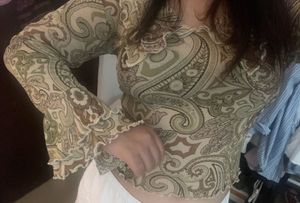 Paisley Print Bell Sleeve Top