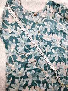 Green Floral Print Kurta