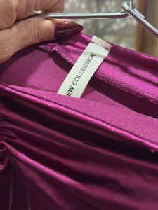 Magenta Wrap Mini Skirt