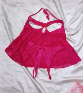 Hot Pink Lace Camisole &amp; Panty Set