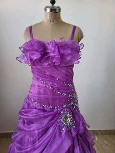 Stunning Purple Ruffled Gown