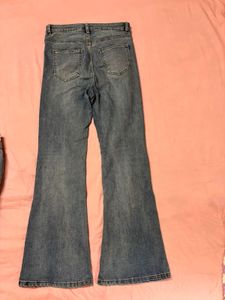 Flared Blue Denim Jeans